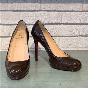 Christian Louboutin Chocolate Patent Leather Pumps